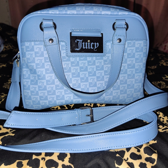 Juicy Couture Blue Crossbody Bag with Monogram Design - Picture 1 of 3